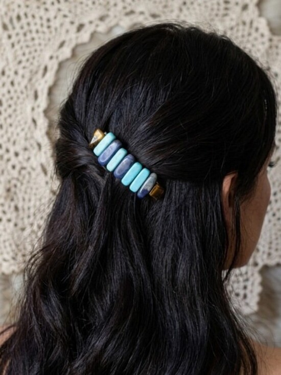 Artisan Accessories - 🌙Artisan Howlite Sodalite Tigers Eye Hair Clip